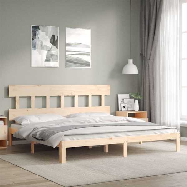 Voodiraam, 200 × 200 cm, männipuit — mudel 3193616