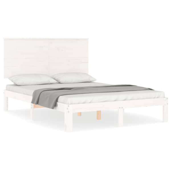 Voodiraam peatsiga, valge, 120 × 190 cm — mudel 3193632