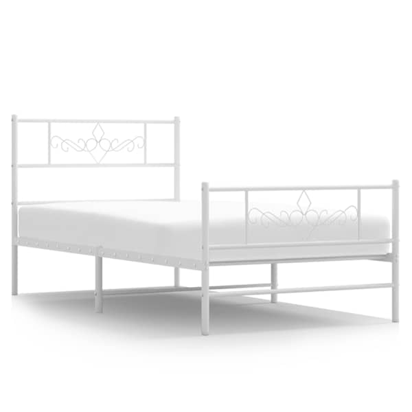 Voodiraam, valge, 100 × 200 cm, metall
