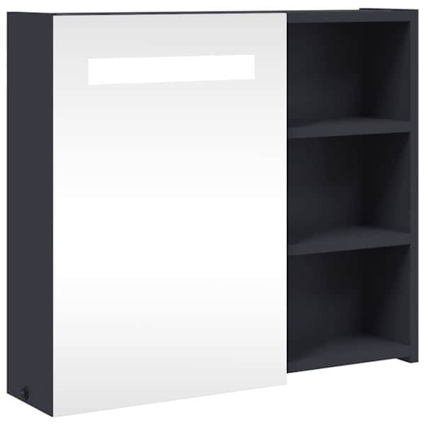 LED-valgustusega vannitoa peegelkapp, helehall, 60 × 13 × 52 cm