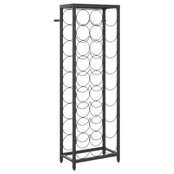 Veiniriiul 27 pudelile, must, 34 × 18 × 100 cm, sepistatud raud