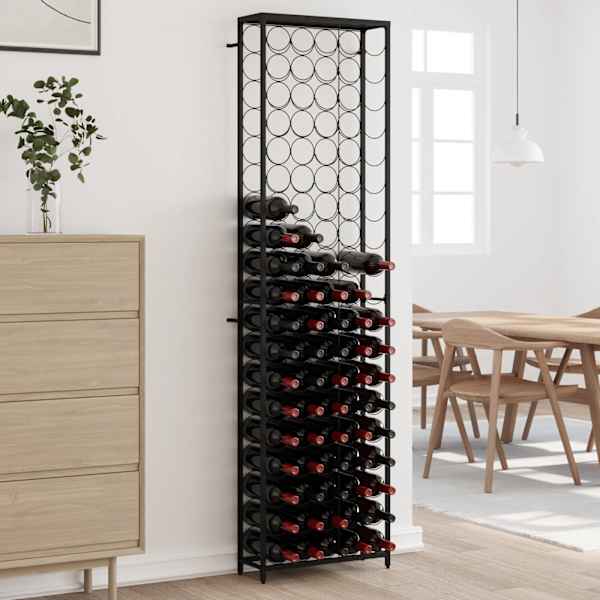 Veiniriiul 95 pudelile, must, 54 × 18 × 200 cm, sepistatud raud
