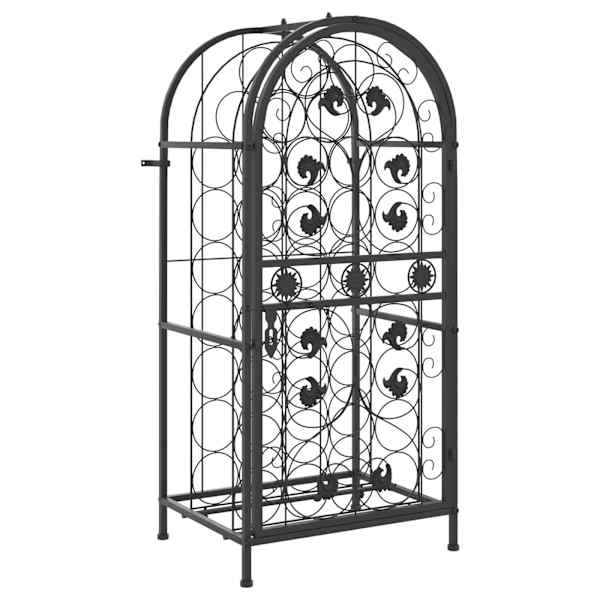 Veiniriiul 33 pudelile, must, 45 × 36 × 100 cm, sepistatud raud