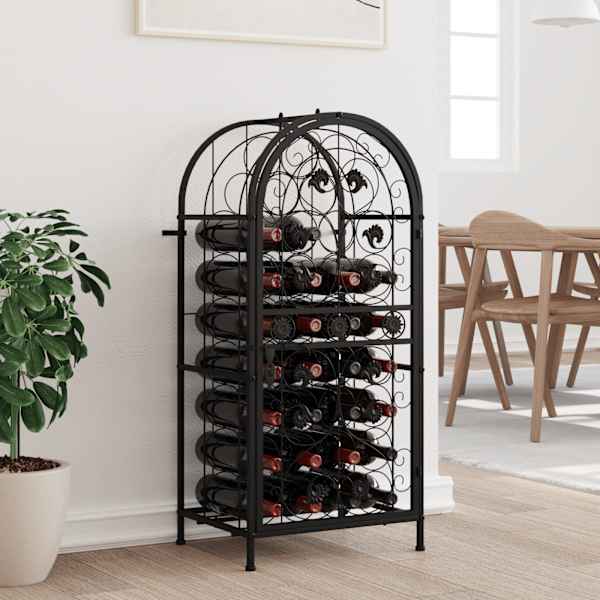 Veiniriiul 33 pudelile, must, 45 × 36 × 100 cm, sepistatud raud