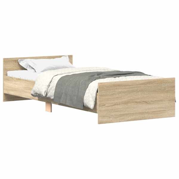 Voodiraam peatsiga, sonoma tamm, 75 × 190 cm — mudel 835948