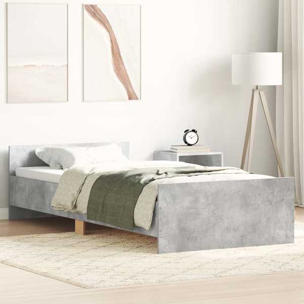 Voodiraam, betoonhall, 75 × 190 cm, tehispuit — mudel 835949