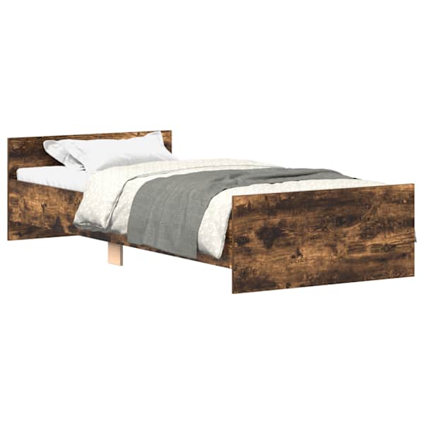 Voodiraam peatsiga, suitsutatud tamm, 75 × 190 cm — mudel 835950
