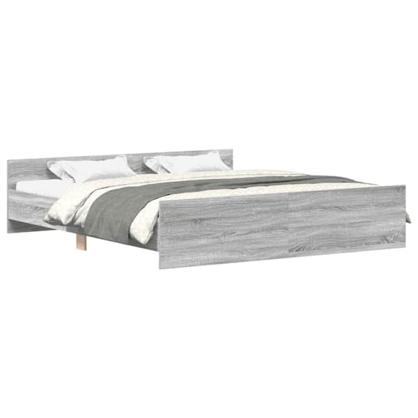 Voodiraam, hall sonoma tamm, 200 × 200 cm — mudel 3203738