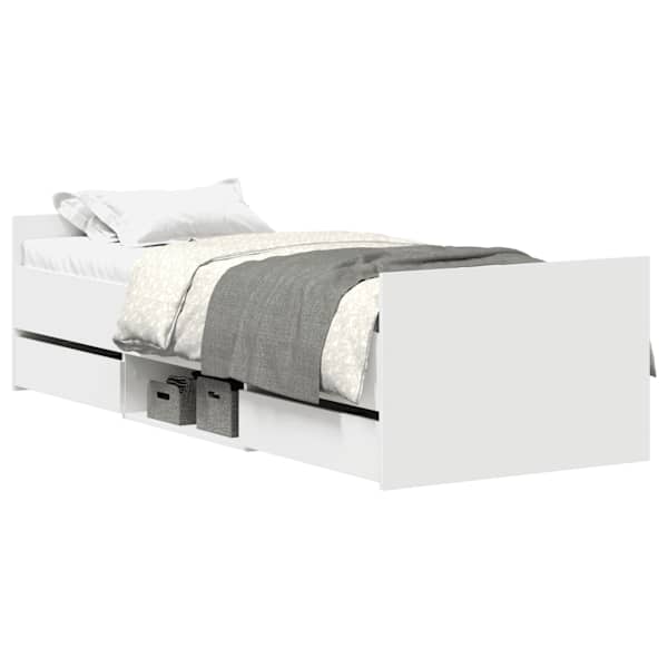 Voodiraam, valge, 90 × 190 cm — mudel 3203810
