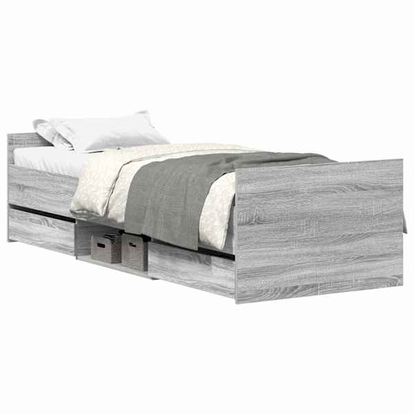 Voodiraam, hall sonoma tamm, 90 × 190 cm — mudel 3203815