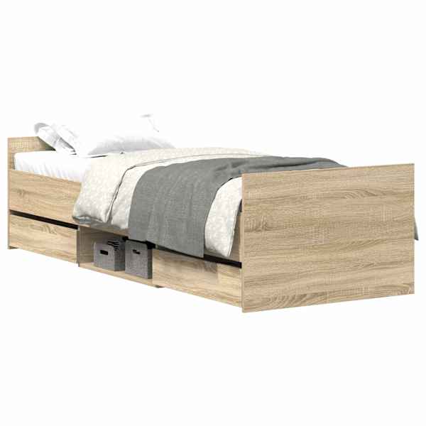 Voodiraam, sonoma tamm, 75 × 190 cm — mudel 3203819