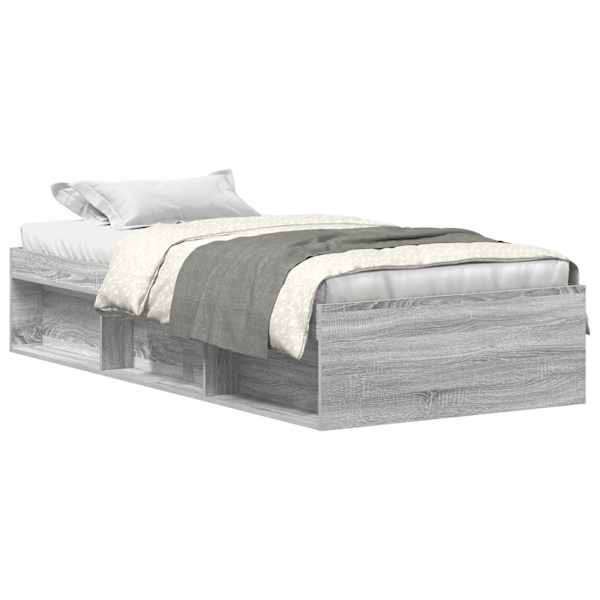 Voodiraam, hall sonoma tamm, 100 × 200 cm — mudel 3203836