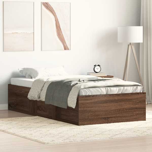 Voodiraam, pruun tamm, 90 × 190 cm — mudel 3203844