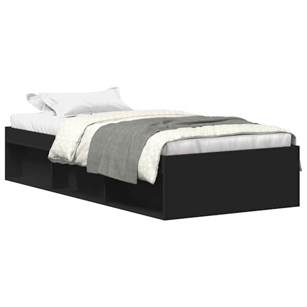 Voodiraam, must, 75 × 190 cm — mudel 3203846