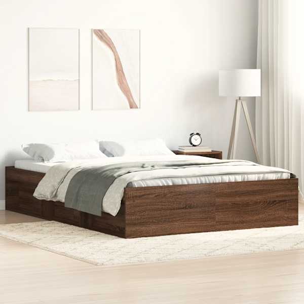 Voodiraam, pruun tamm, 120 × 190 cm — mudel 3203900