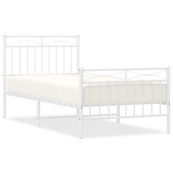 Voodiraam, valge, 90 × 200 cm, metall — mudel 373751