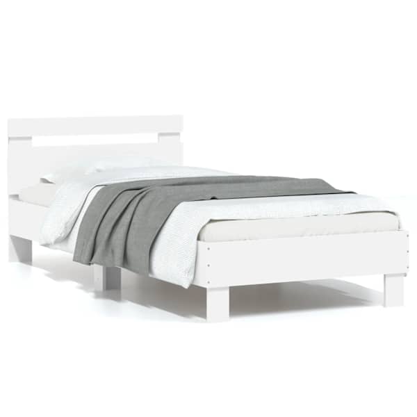 LED-valgustusega voodiraam, valge, 75 × 190 cm — mudel 838750