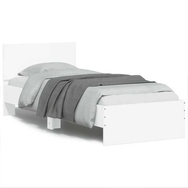 LED-valgustusega voodiraam, valge, 75 × 190 cm — mudel 838841