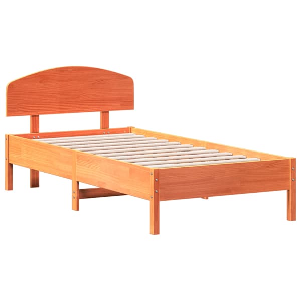 Voodiraam, vahapruun, 75 × 190 cm, männipuit — mudel 3207244