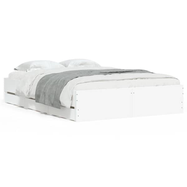 Sahtlitega voodiraam, valge, 120 × 200 cm — mudel 3207280