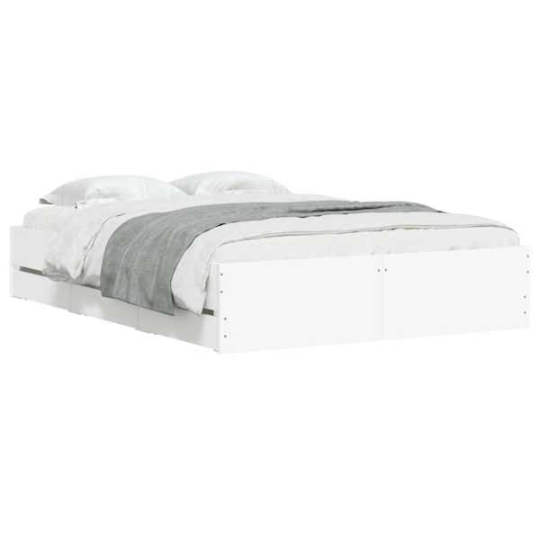 Sahtlitega voodiraam, valge, 120 × 200 cm — mudel 3207280