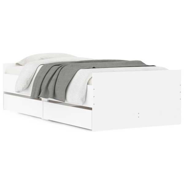 Sahtlitega voodiraam, valge, 90 × 190 cm — mudel 3207378