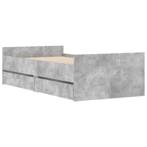Sahtlitega voodiraam, betoonhall, 75 × 190 cm — mudel 3207388