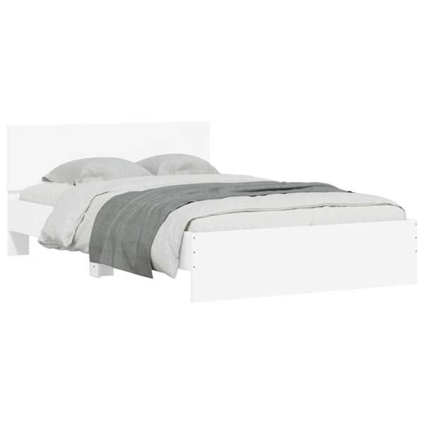 Voodiraam peatsiga, valge, 135 × 190 cm — mudel 3207504