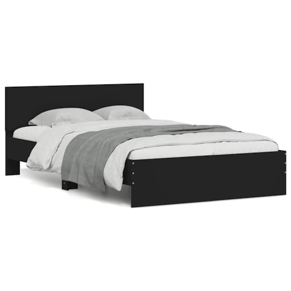 Voodiraam peatsiga, must, 135 × 190 cm — mudel 3207505