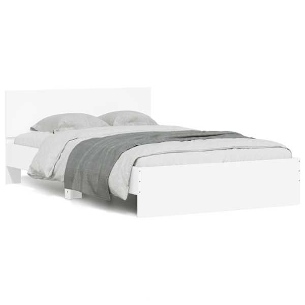 Voodiraam peatsiga, valge, 120 × 190 cm — mudel 3207511
