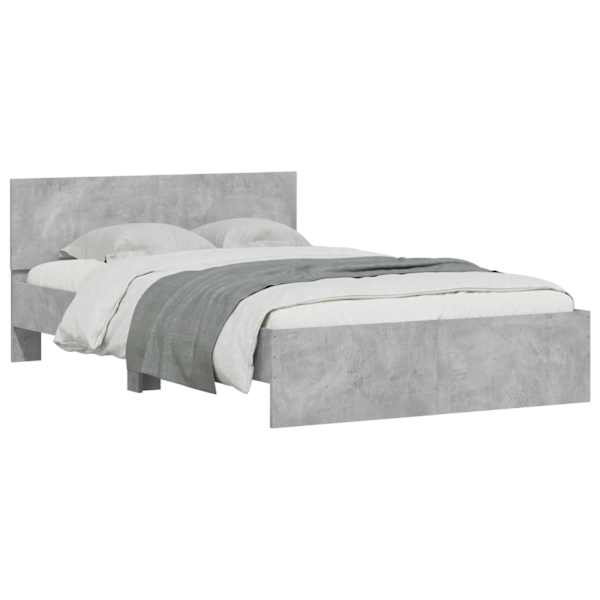 Voodiraam peatsiga, betoonhall, 120 × 190 cm — mudel 3207514