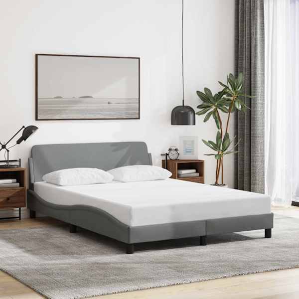 Voodiraam, helehall, 140 × 190 cm, kangas — mudel 373165