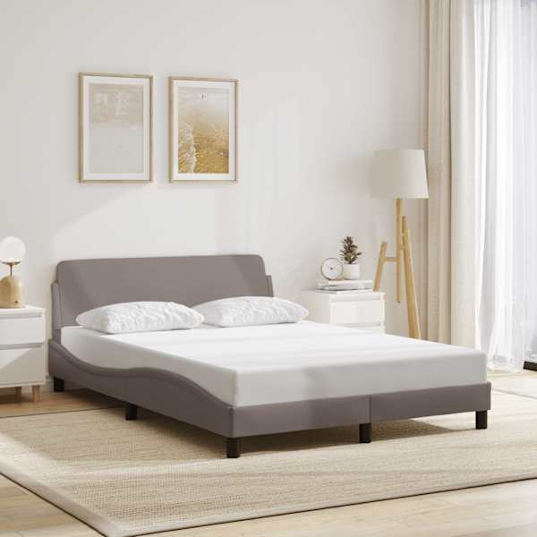 Voodiraam, pruunikashall, 140 × 190 cm, kangas — mudel 373169