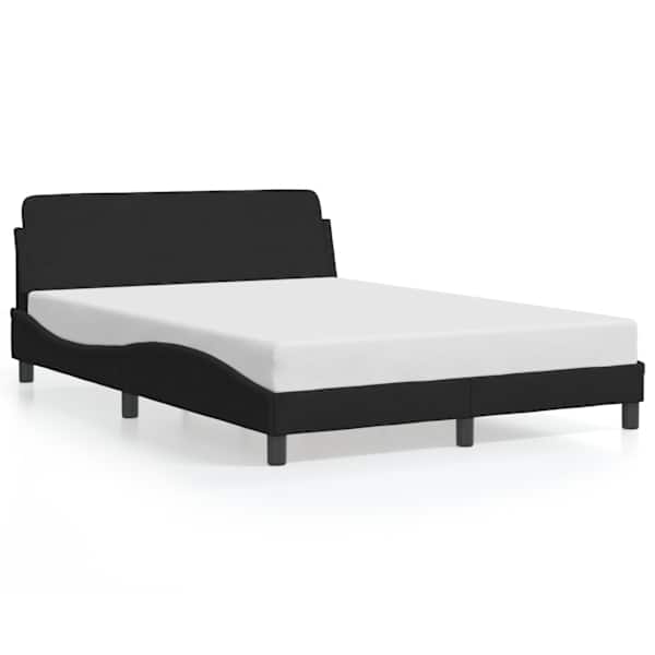 Voodiraam, must, 140 × 190 cm, samet — mudel 373174