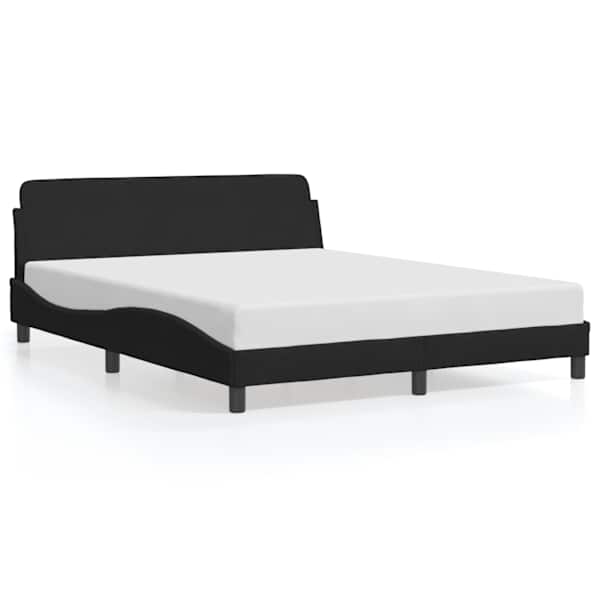 Voodiraam, must, 160 × 200 cm, samet — mudel 373214