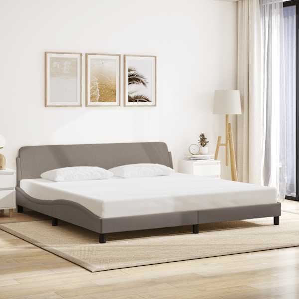 Voodiraam, pruunikashall, 200 × 200 cm, kangas — mudel 373249