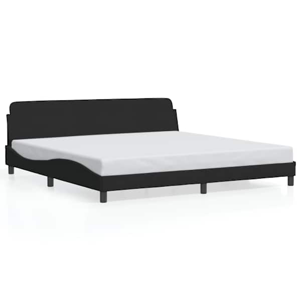 Voodiraam, must, 200 × 200 cm, samet — mudel 373254