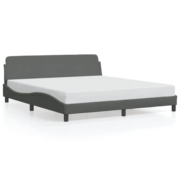 Voodiraam, tumehall, 152 × 203 cm, kangas — mudel 373289