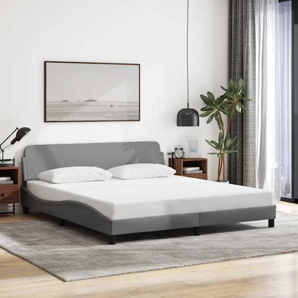 Voodiraam, helehall, 183 × 213 cm, kangas — mudel 373304