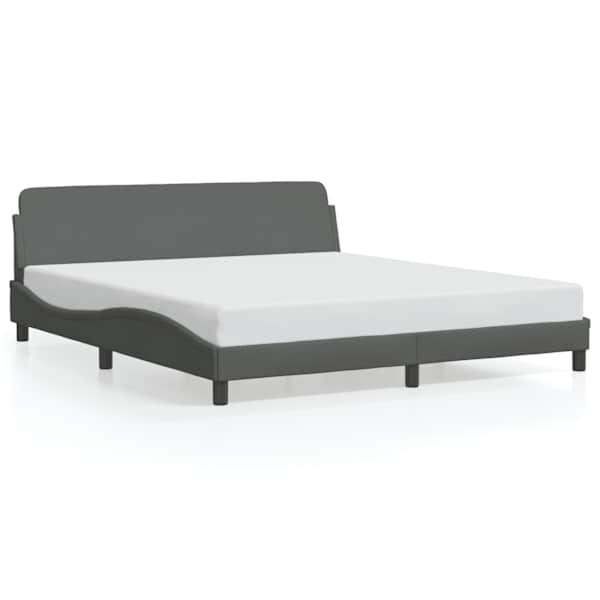Voodiraam, tumehall, 183 × 213 cm, kangas — mudel 373305