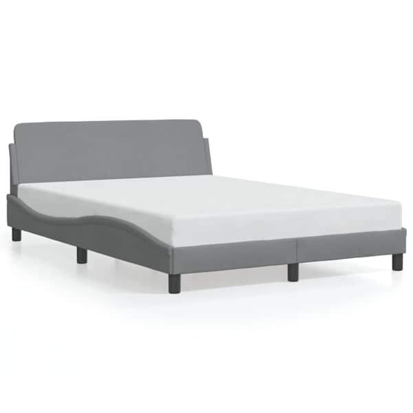 Voodiraam, helehall, 135 × 190 cm, kangas — mudel 373325