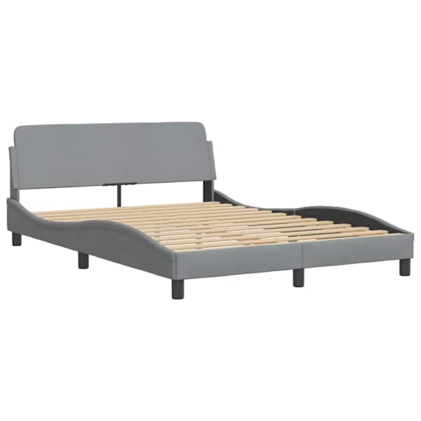 Voodiraam, helehall, 135 × 190 cm, kangas — mudel 373325
