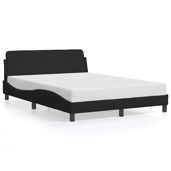 Voodiraam, must, 135 × 190 cm, samet — mudel 373330