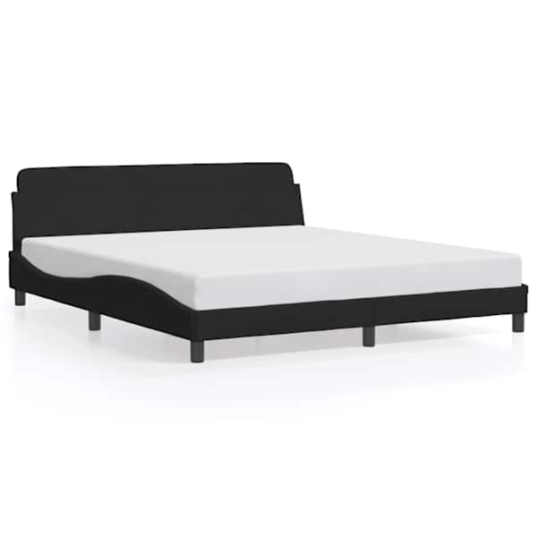 Voodiraam, must, 180 × 200 cm, samet — mudel 373338