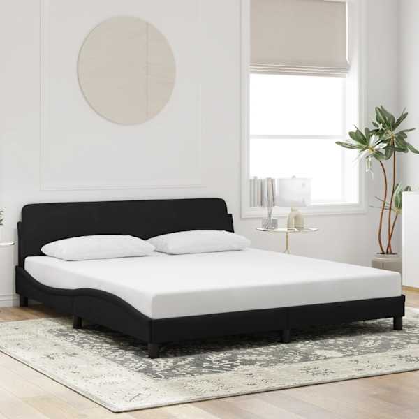 Voodiraam, must, 180 × 200 cm, samet — mudel 373338