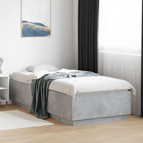 Voodiraam, betoonhall, 100 × 200 cm, tehispuit — mudel 3209719