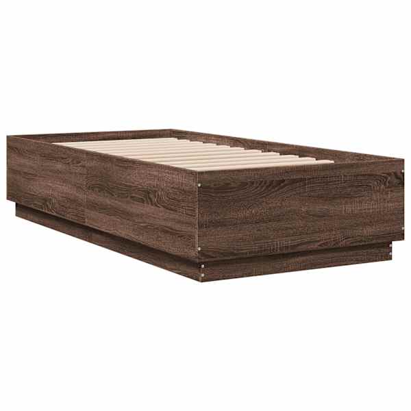 Voodiraam, pruun tamm, 90 × 190 cm, tehispuit — mudel 3209757