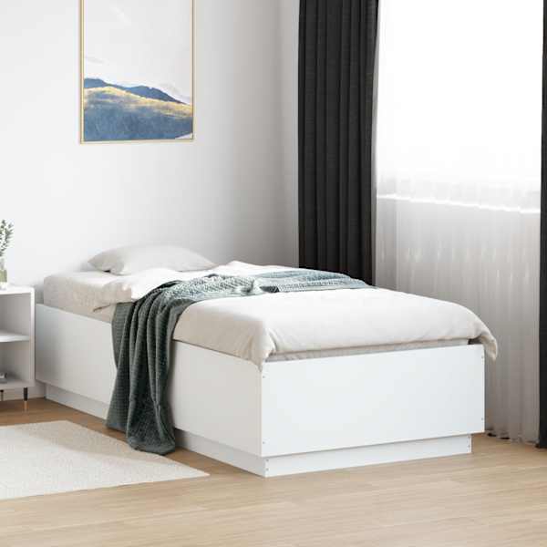 Voodiraam, valge, 75 × 190 cm, tehispuit — mudel 3209758