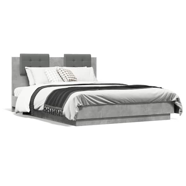 Voodiraam peatsiga, 135 × 190 cm, tehispuit — mudel 3209957