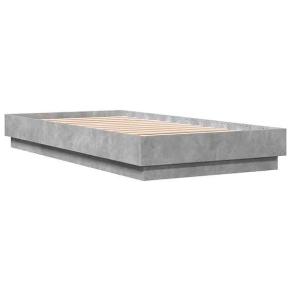 Voodiraam, betoonhall, 90 × 190 cm, tehispuit — mudel 839633